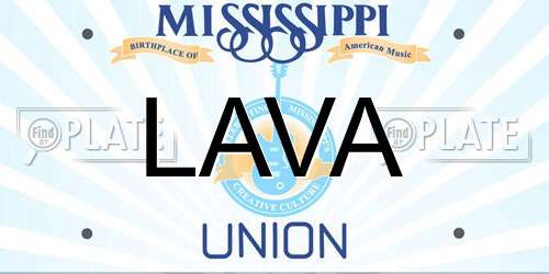 LAVA Mississippi License Plate