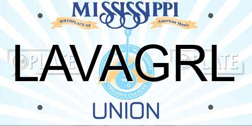 LAVAGRL Mississippi License Plate