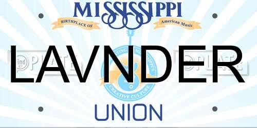 LAVNDER Mississippi License Plate