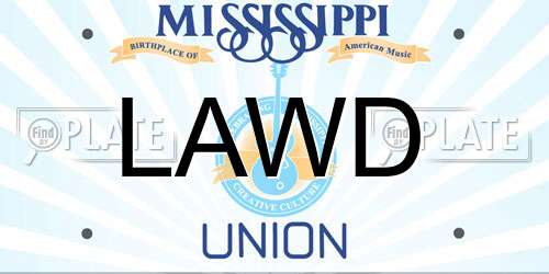LAWD Mississippi License Plate