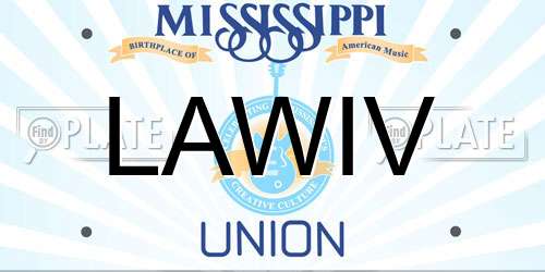 LAWIV Mississippi License Plate