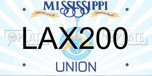 LAX200 Mississippi License Plate