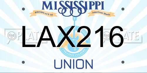 LAX216 Mississippi License Plate