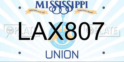 LAX807 Mississippi License Plate