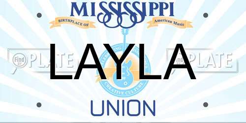 LAYLA Mississippi License Plate