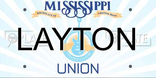 LAYTON Mississippi License Plate
