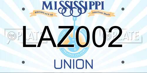 LAZ002 Mississippi License Plate