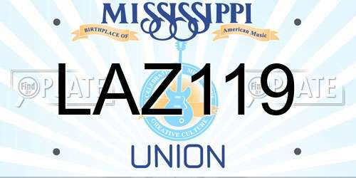 LAZ119 Mississippi License Plate