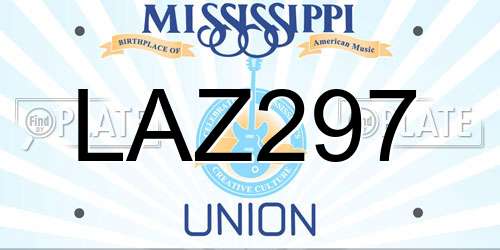 LAZ297 Mississippi License Plate