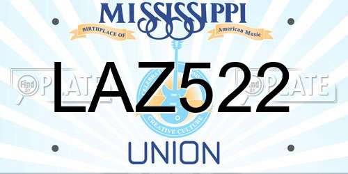 LAZ522 Mississippi License Plate