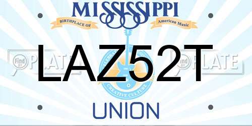 LAZ52T Mississippi License Plate