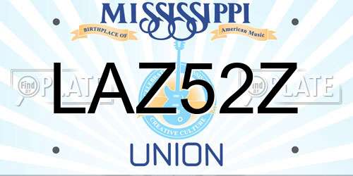 LAZ52Z Mississippi License Plate