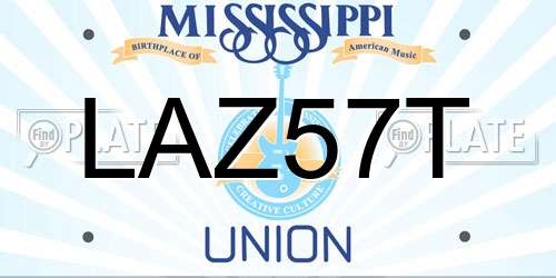 LAZ57T Mississippi License Plate