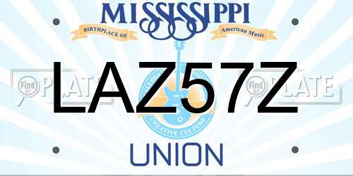 LAZ57Z Mississippi License Plate