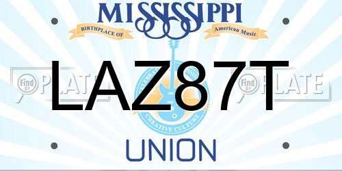 LAZ87T Mississippi License Plate