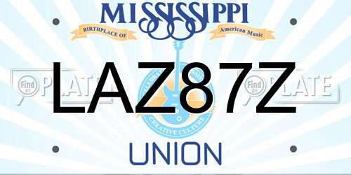 LAZ87Z Mississippi License Plate