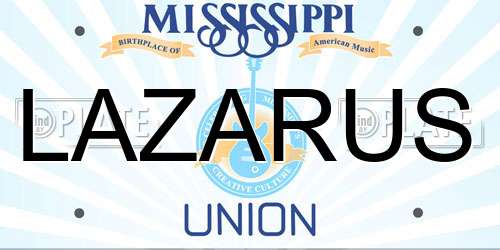 LAZARUS Mississippi License Plate