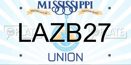 LAZB27 Mississippi License Plate