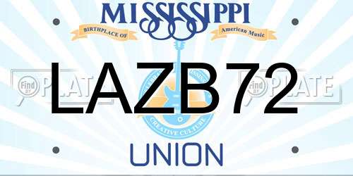 LAZB72 Mississippi License Plate