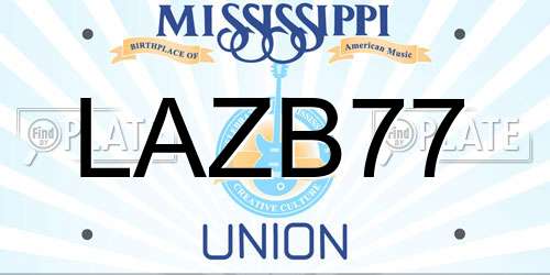 LAZB77 Mississippi License Plate