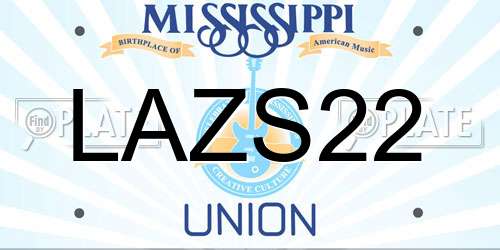 LAZS22 Mississippi License Plate