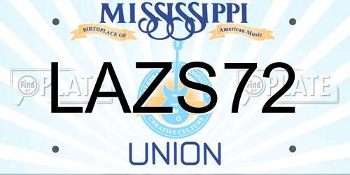 LAZS72 Mississippi License Plate