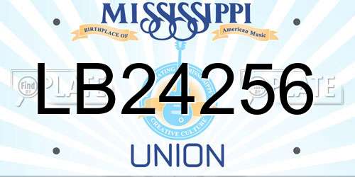 LB24256 Mississippi License Plate