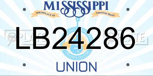 LB24286 Mississippi License Plate
