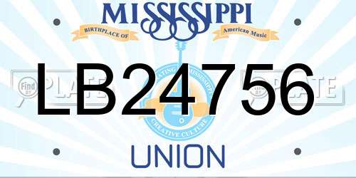 LB24756 Mississippi License Plate
