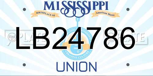 LB24786 Mississippi License Plate
