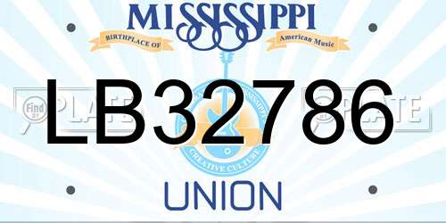 LB32786 Mississippi License Plate