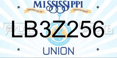 LB3Z256 Mississippi License Plate