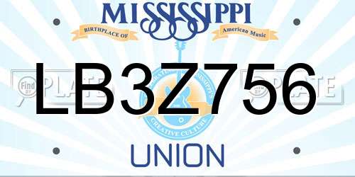 LB3Z756 Mississippi License Plate