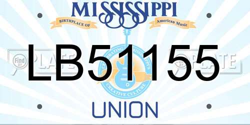 LB51155 Mississippi License Plate
