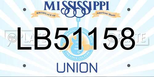 LB51158 Mississippi License Plate