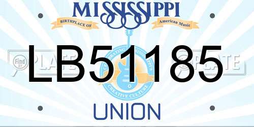 LB51185 Mississippi License Plate