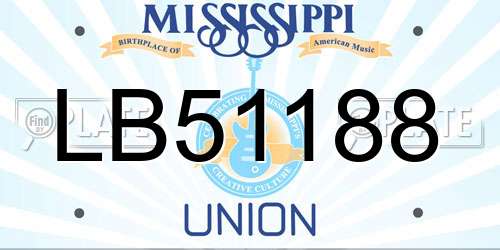LB51188 Mississippi License Plate