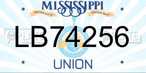 LB74256 Mississippi License Plate
