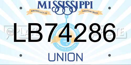 LB74286 Mississippi License Plate