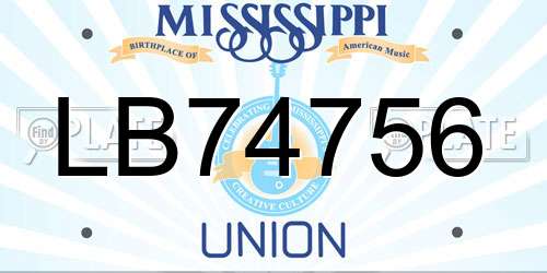 LB74756 Mississippi License Plate