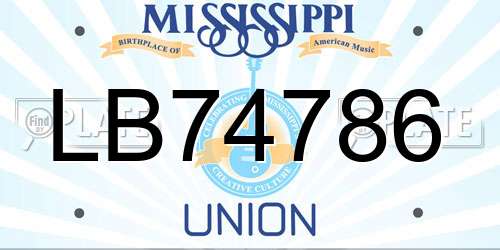 LB74786 Mississippi License Plate