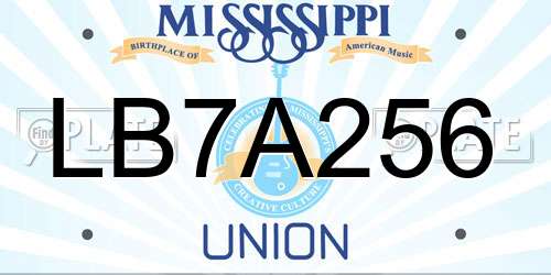 LB7A256 Mississippi License Plate