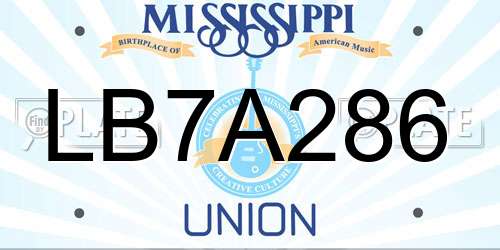 LB7A286 Mississippi License Plate