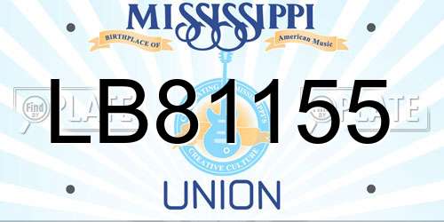 LB81155 Mississippi License Plate