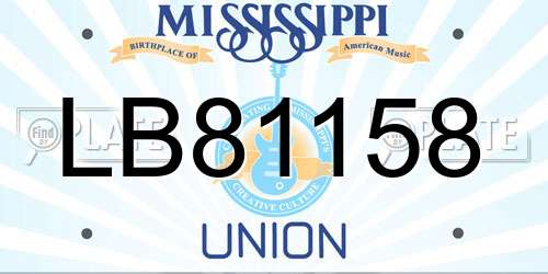 LB81158 Mississippi License Plate