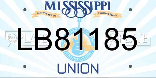 LB81185 Mississippi License Plate