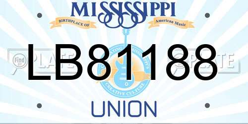 LB81188 Mississippi License Plate