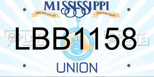 LBB1158 Mississippi License Plate