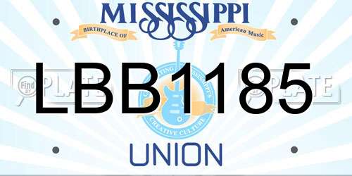 LBB1185 Mississippi License Plate
