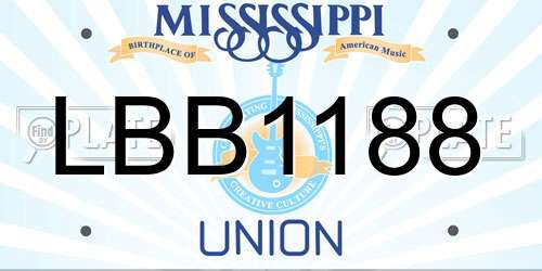 LBB1188 Mississippi License Plate